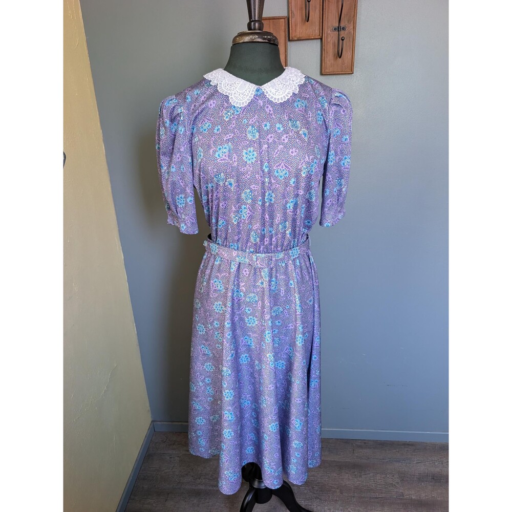Vintage Floral Dress; 80s Lightweight Dress